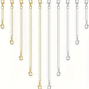 10 pc Gold & Silver Necklace Extender Set Chain Bracelet Anklet Adjustable sizes